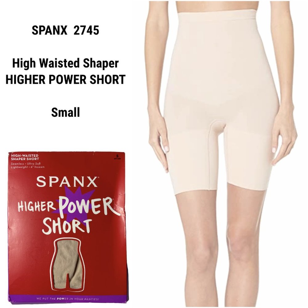 SPANX Higher Power Short Tummy Control High-Waisted Power Short 2745 Soft Nude S